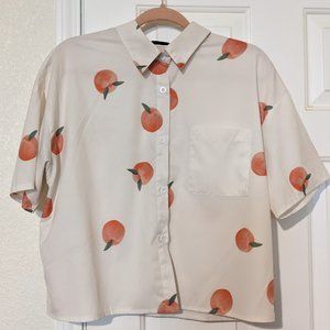 Peach Print Pocket Front Shirt